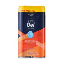 Equate Shave Gel Sensitive Skin with Aloe, 7 oz 2 Count Twin Pack Soothing Gel