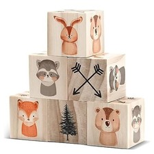 Kigley 6-Pc Woodland Animals Nursery Decor for Boys  Girls - Watercolor Shelves