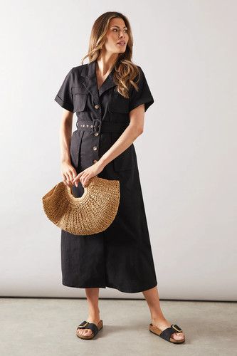 Wallis Black Shirt Dress Womens Daywear Dresses