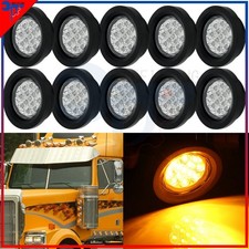 Luz de señalización lateral ámbar 10x 2,5" 13 LED para Freightliner Kenworth 1981-2017