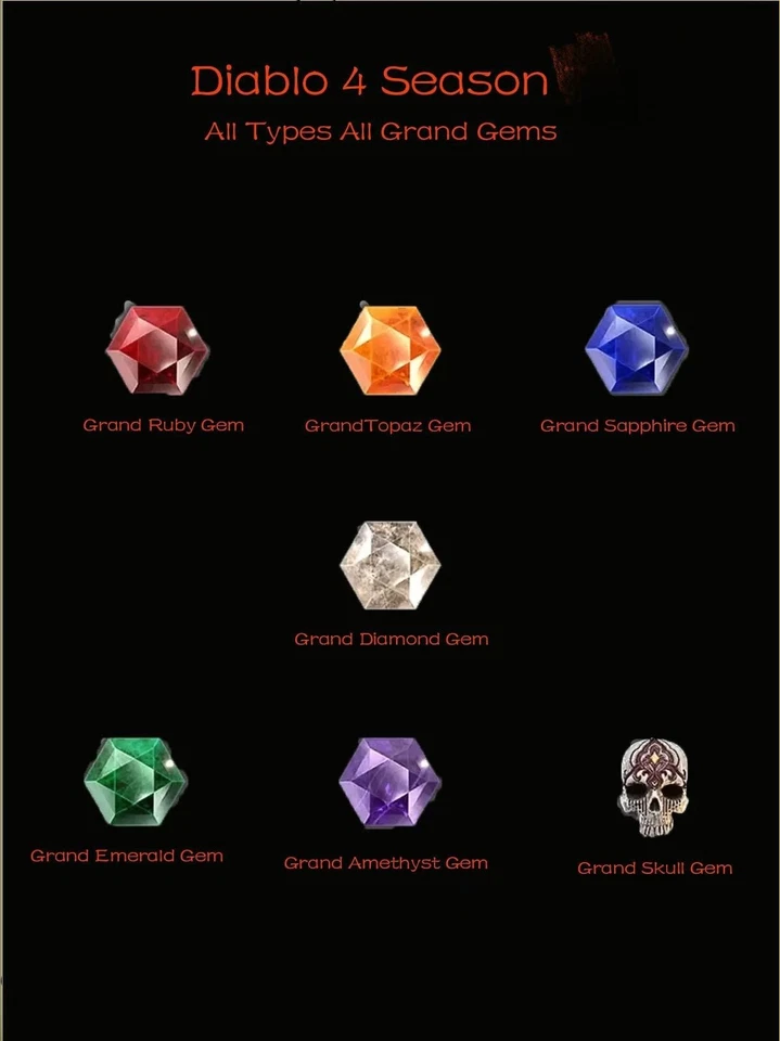 Diablo 4 S11 Season 11 / All Type Grand Gem / Gems D4