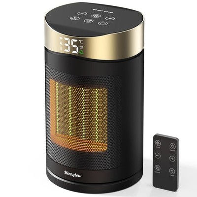 Elektroheizung 1500W, tragbarer PTC Keramikventilator mit Thermostat, Gold 