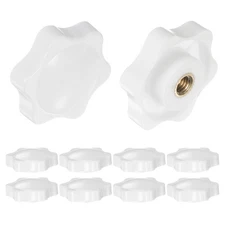 10pcs Star Knobs M5 Thread 32mm Head Non-Through Hole Clamping Handles White