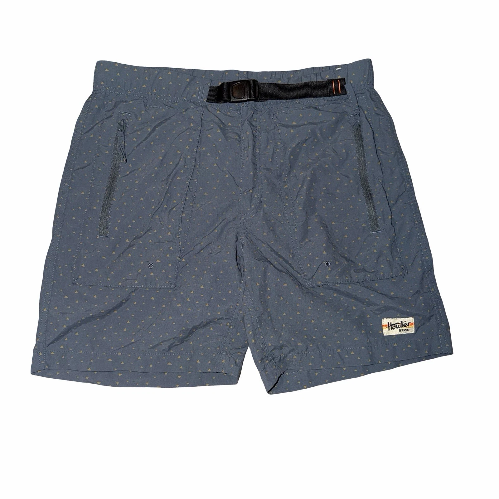 Howler Bros NWOT Nylon Blue Shorts Pedernales Hybrid Zip Pockets Outdoors Sz 34