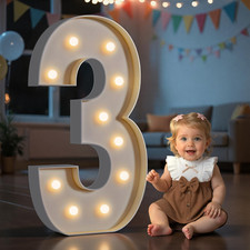 Imprsv Marquee Numbers 4Ft Light Up Number For 3Rd Party Birthday Decorations