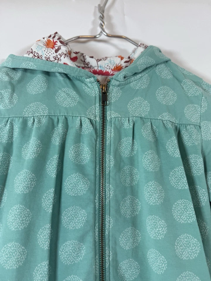 Matilda Jane 435 Jacket Hoodie Full Zip Up Girls Size 12 Green White Red Floral - Image 4 of 4