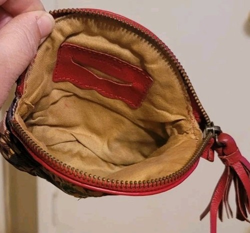 Anthropologie quilted Lucky Penny cosmetic pouch With The Letter B. 6" X 6"  - Picture 4 of 6
