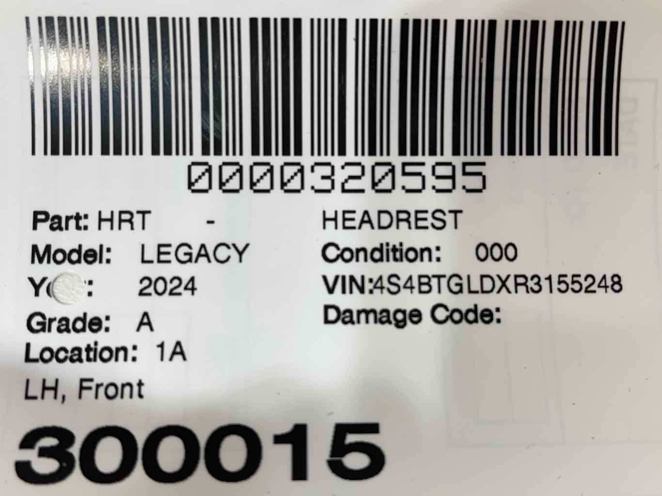 Fits 22 - 25 SUBARU LEGACY OUTBACK Front LH Driver Headrest Gray Leatherette OEM