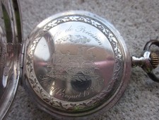 OROLOGIO DA TASCA TAVANNES ANCRE CASSA ARGENTO TRENO FERROVIE DI STATO TASCHINO