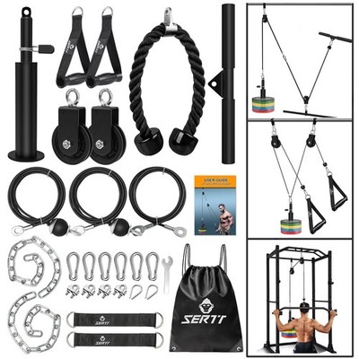 SERTT Weight Cable Pulley System Gym, Upgraded Cable Pulley Attachments for G...