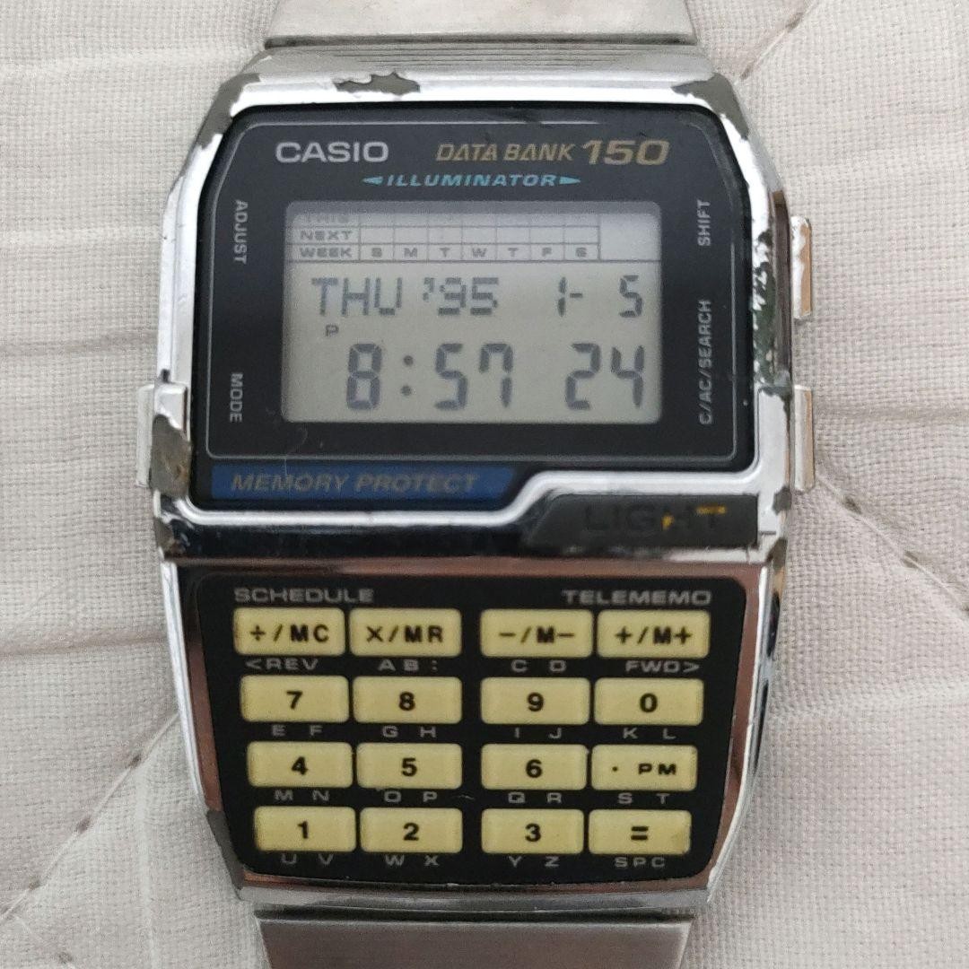 時計 VINTAGE CASIO DATA BANK150 DBC-1500 CASIO DBC-1500 Data Bank 150 Digital Calculator Wrist Watch