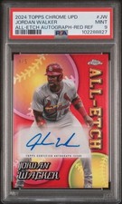 2024 Topps Chrome Update Jordan Walker All Etch /5 Auto Psa 9 POP 1 Color Match!