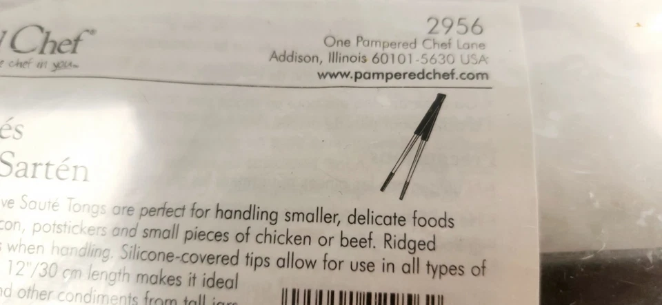 Pampered Chef Saute Tongs #2956 12" Long Silicone Tips New & Sealed - Image 3 of 4