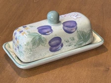 Vintage Gibson Designs Fruit Grove  1/4 lb covered butter dish