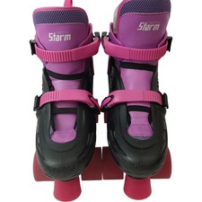 Storm Racing Roller Skates Adjustable Pink Black Kids Preloved