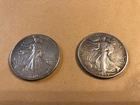 2 Walking Liberty Halves Circulated 1943 & 1946 D  50c Half.