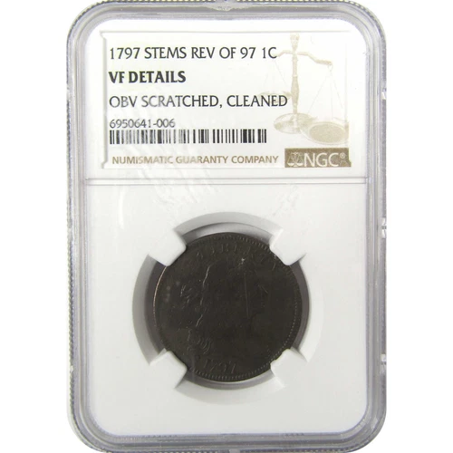 1797 Rev of 97 Stems Draped Bust Large Cent VF Details NGC SKU:I19698
