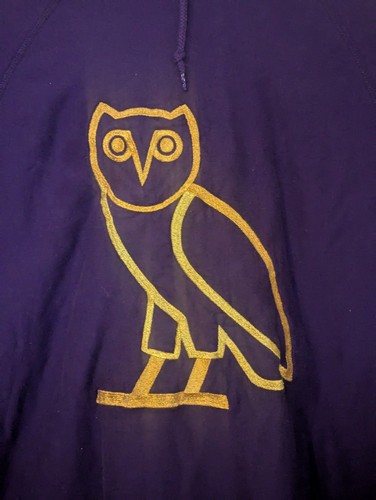 2012 Drake OVO Owl Hoodie Purple Gold Embroidered Size M – Rare – Good Cond - Photo 2 sur 12