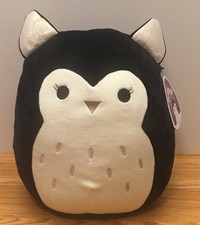 Rare HTF SQUISHMALLOWS 12  HOLLY The Black Owl Halloween NWT