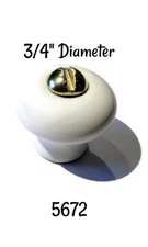 Porcelain Knob White Porcelain Round Knob - 3/4"