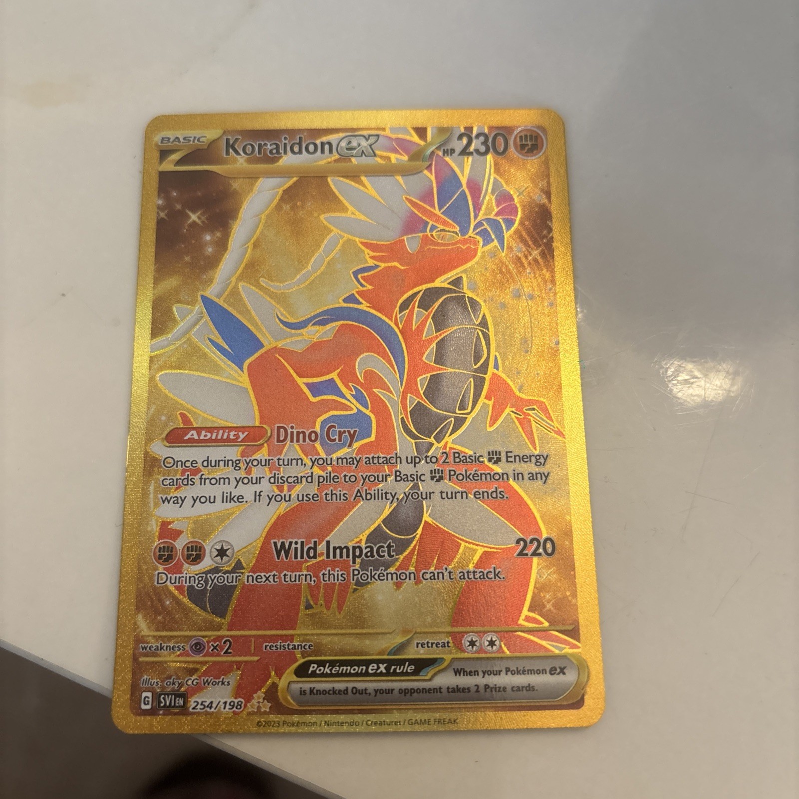 Koraidon EX #254/198 Holo Gold Hyper Rare Pokemon Card TCG