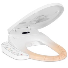Electric Heated Bidet Toilet Seat with Touch Panel, Warm Water Wash, Self-Cle...