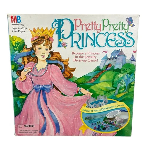 Vintage Pretty Pretty Princess Board Game 1995 Dress Up Jewelry Milton Bradley