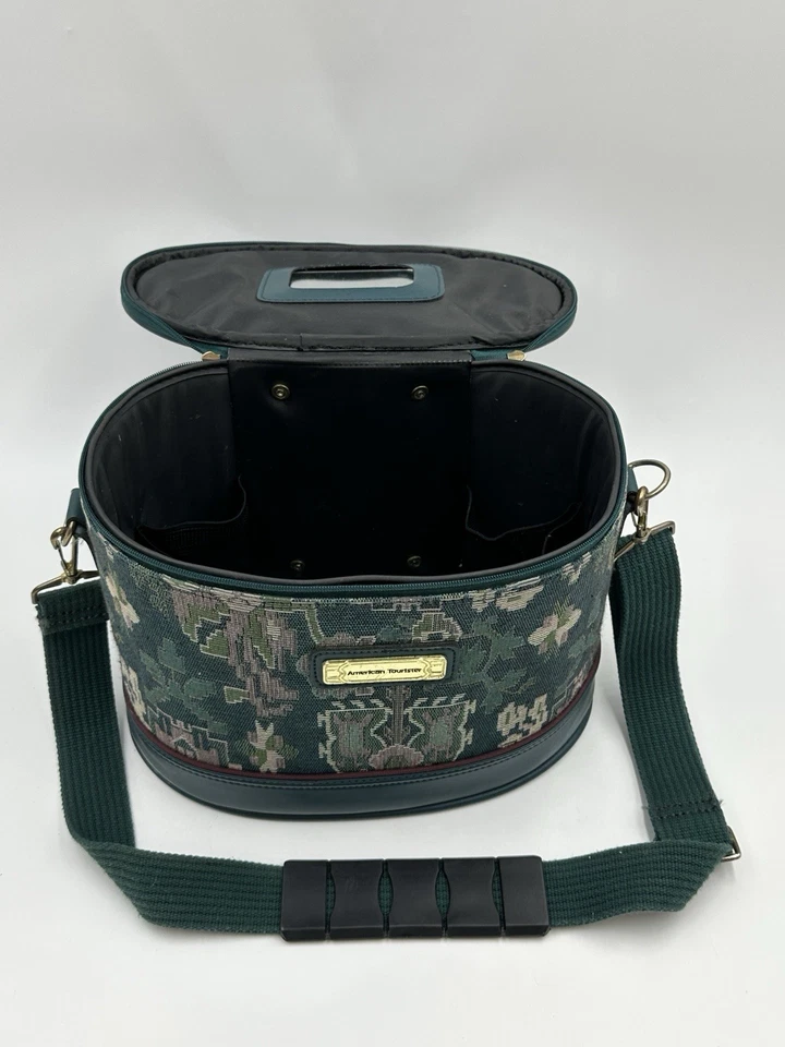 American Tourister Tapestry Hard Oval Train Case Carry On Luggage Bag Makeup - Image 2 of 4