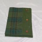 NWOT 100% Cotton Green Blue Plaid Fabric Placemats With Wood Buttons Winter