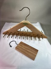 WOODLORE CEDAR and BRASS TIE  BELT HANGER 40 Pegs Organizer D365.214  Cedar