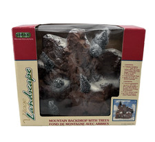 Vintage Lemax Village Collection Landscape Mountain Backdrop with Trees 1998