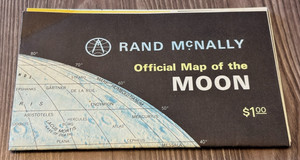 Vtg 1969 Rand McNally Official Map of the Moon NASA Folding Paper Apollo Mission