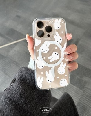 Kawaii Rabbit Star Clear MagSafe Phone Case for iPhone 17 Pro Max 16 15 14 13