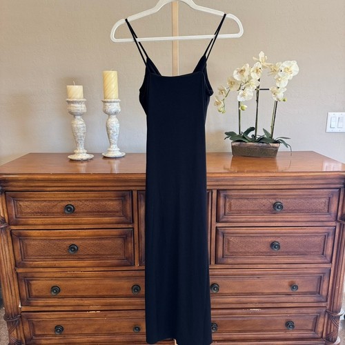 Lanston Black Ruched Midi Dress Double Strap Size S NWT - Picture 5 of 12