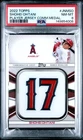 Shohei Ohtani 2022 Topps #JNM-SO Player Jersey Number Manufactured Patch PSA 8
