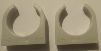 +OBO Bettermann 2 Stück Quick-Klemmschelle 2955  PG42 grau 2142422