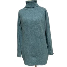 Vintage Doncaster Italian Cashmere Turtleneck Sweater Blue Womens M READ