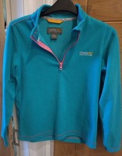 Regatta Girls Green Fleece With Pink Zip & Stitching 11-12 Years