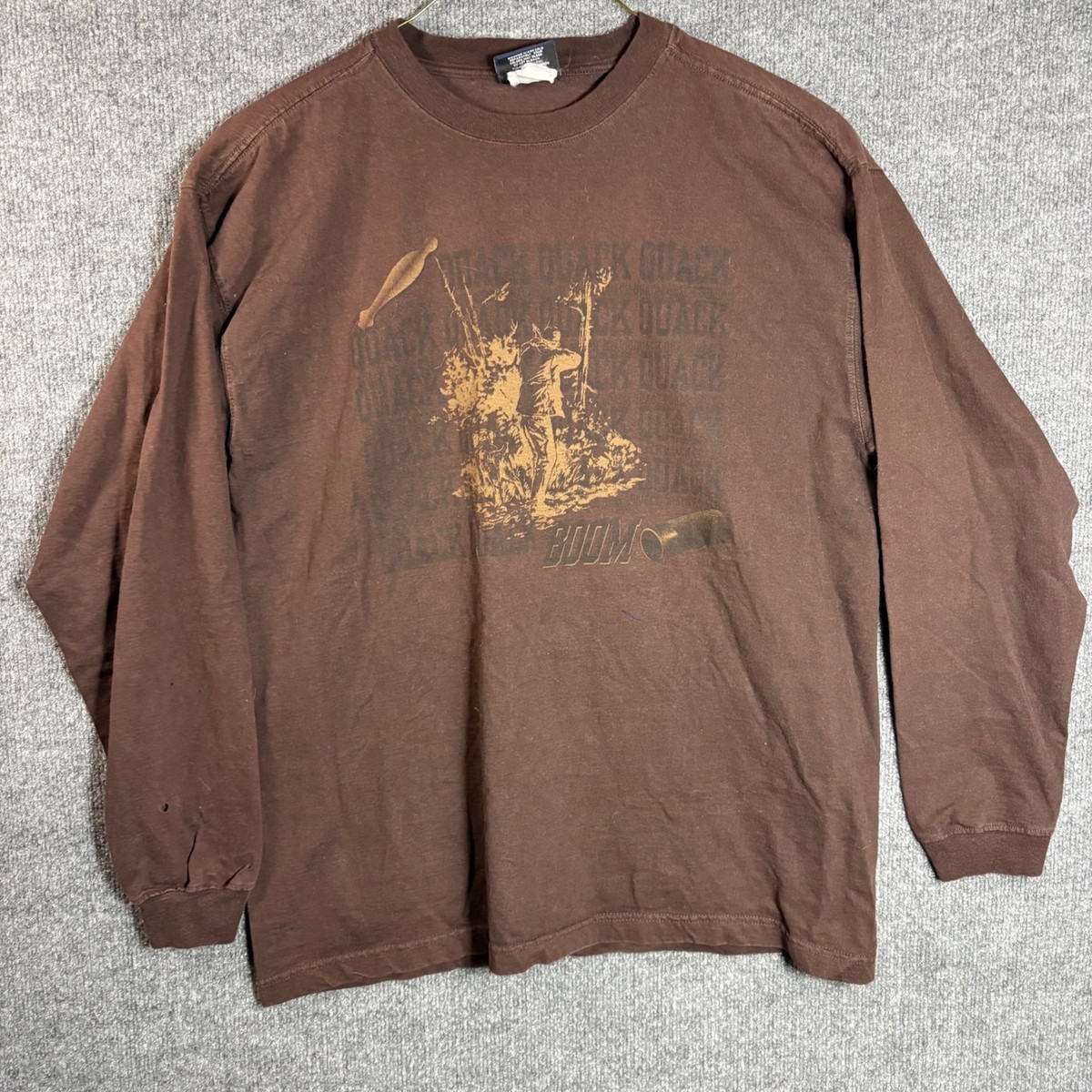 Tシャツ VNTG Y2K Duck Hunting Graphic Long Sleeve T-Shirt Brown Quack
