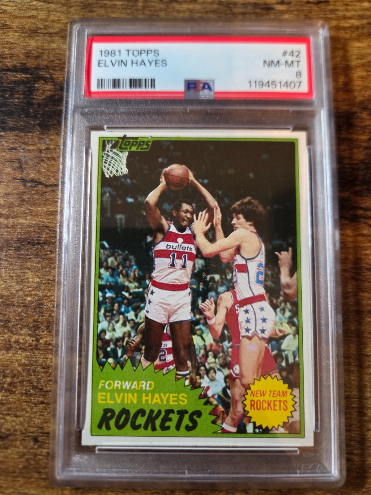 1981-82 Topps Elvin Hayes PSA 8 NM-Mint #42 Houston Rockets HOF