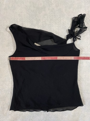 Karen Millen Women Silk Blouse Top Black Size UK12 US8 EU40 - Imagen 11 de 14