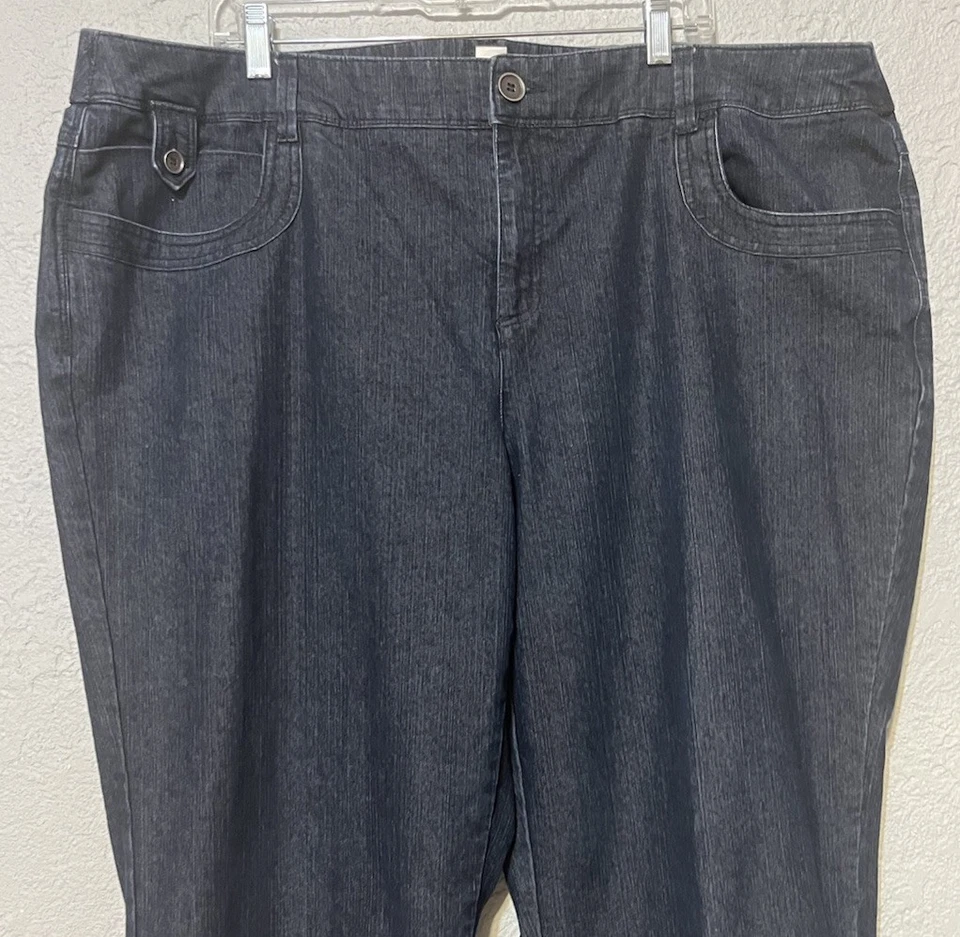 Pantalones de mezclilla azul peto con dobladillo 44x29 CJ Banks para mujer talla 24W Foto 2 de 4