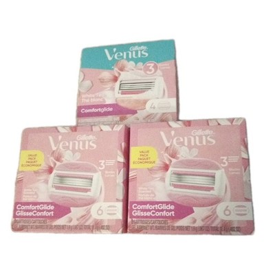 Lot Of 3 Gillette Venus ComfortGlide White Tea Refills Two 6 Counts One 4 Count