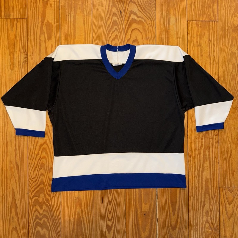 Vintage TPS Brand Blank Hockey Jersey Size XXL 2XL Blank White Blue Canada Made