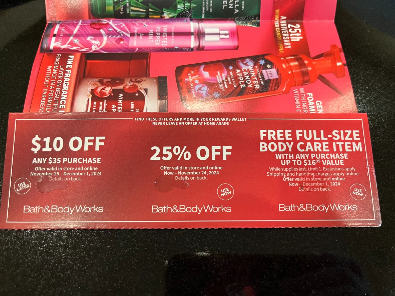 BATH & BODY WORKS COUPON 25 10 OFF BODY CARE ITEM EX. 12/1/24