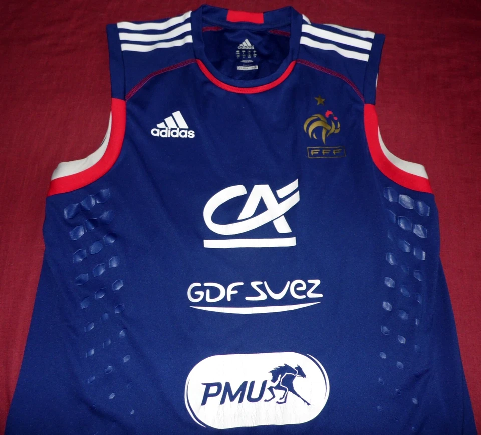Maillot Football Entrainement Equipe De France Porté Saison 2008/2009 T L - Photo 2/4