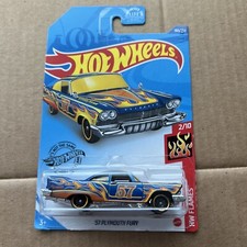 1 2020 Hot Wheels HW Flames Blue  57 Plymouth Fury