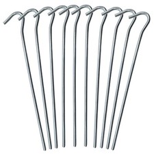 10 STÜCK Zelthering 18cm Stahl verchromt Erd...
