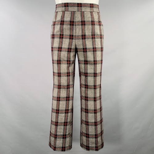 BRIONI Size 40 Grey Black Red Plaid Wool Notch Lapel Suit - Picture 4 of 17