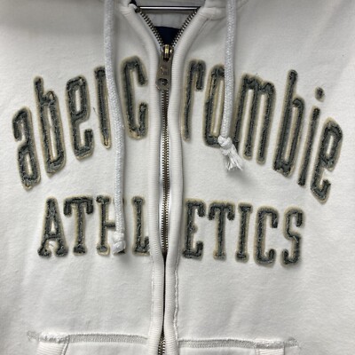 Abercrombie and Fitch Youth XL full zip distressed Hoodie off